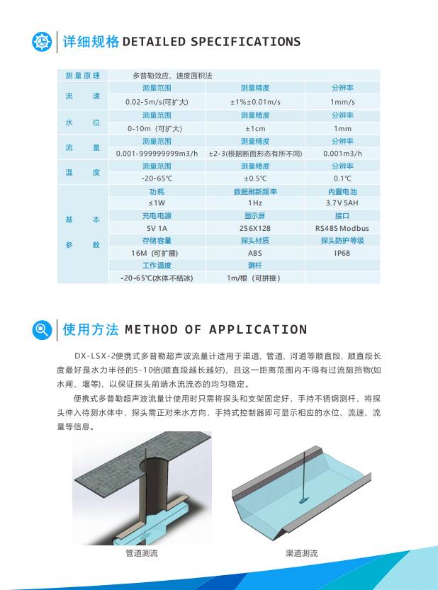 DX-LSX-2手持式多普勒流速流量計
